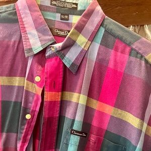 Vintage Christian Dior Homme Checked Button Up